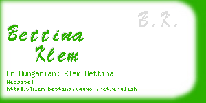 bettina klem business card